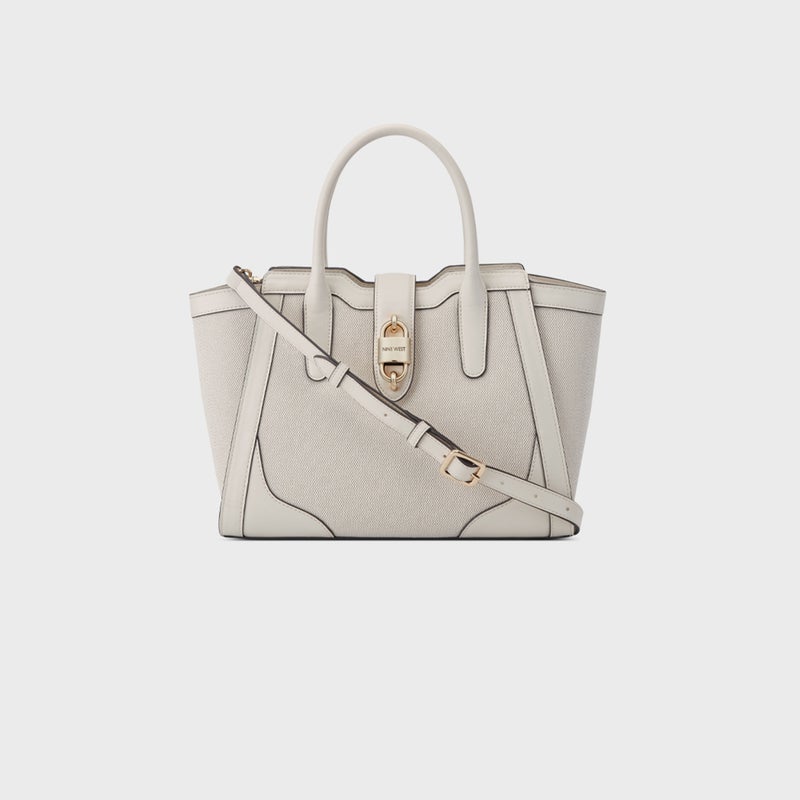 NINE WEST Textured Satchel Bag in Cream for Women - Image 1